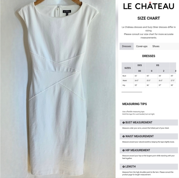 🇨🇦 Le Chateau White Bodycon Dress - Picture 5 of 13